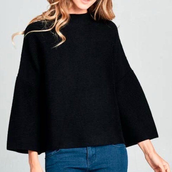 Ellison Sweaters - Ellison Not Your Causual Black Top, small
